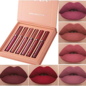 BestLand 6Pcs Matte Liquid Lipstick Makeup Set, Matte liquid Long-Lasting Wear Non-Stick Cup Not Fade Waterproof Lip Gloss (Set A)