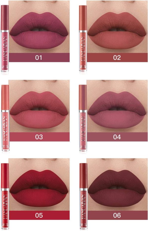 BestLand 6Pcs Matte Liquid Lipstick Makeup Set, Matte liquid Long-Lasting Wear Non-Stick Cup Not Fade Waterproof Lip Gloss (Set A) - Image 2