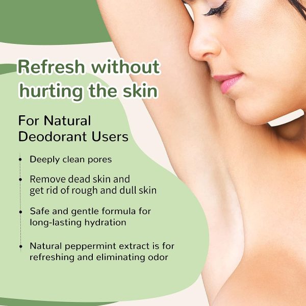 Detox Scrub 8.8 oz with Peppermint, Aloe Vera and Walnut Shell Powder, Underarm Scrub Helps on Removing Odor, Deep Cleanse & Exfoliating, for Legs, Knee, Feet, Hands Whole Body, Armpit - Image 5