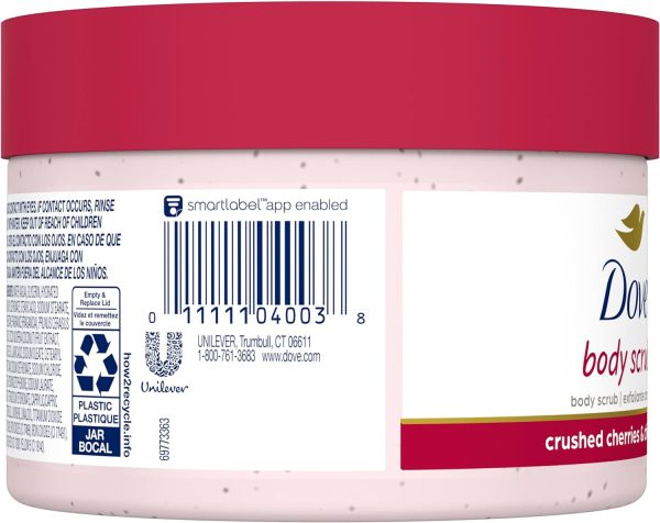Dove Exfoliating Body Polish Crushed Cherries & Chia Milk Skin Care for Revitalized Skin Formulated with 1/4 Moisturizing Cream 10.5 oz - Image 4