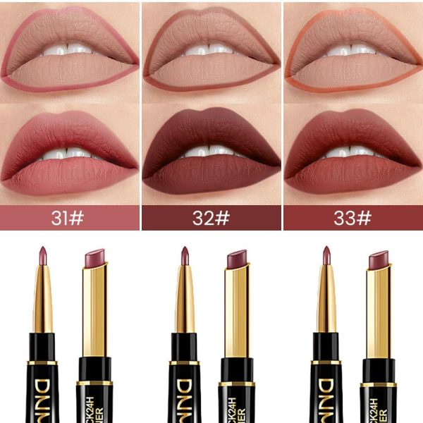 evpct 3Pcs Matte Lip Liner and Lipstick Combo Set Kit for Women, DNM Magic Lipstick 24 Hours Original Lip Liner Makeup Stain Gloss Plumper Long Lasting Waterproof and Smudge Proof labial,31#32#33 - Image 2