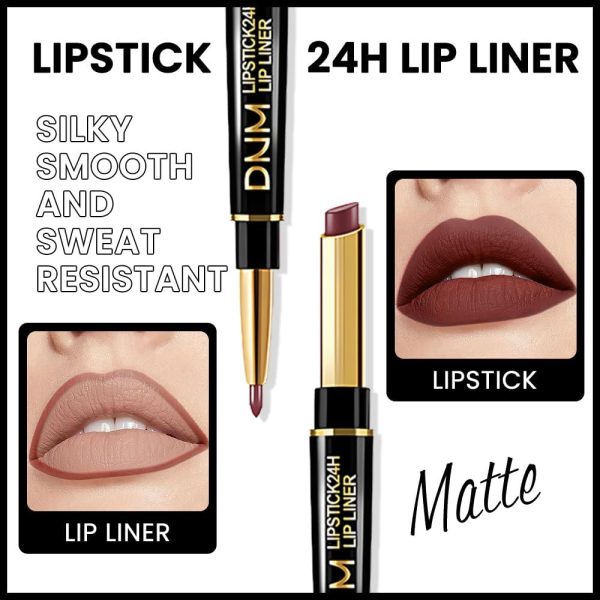 evpct 3Pcs Matte Lip Liner and Lipstick Combo Set Kit for Women, DNM Magic Lipstick 24 Hours Original Lip Liner Makeup Stain Gloss Plumper Long Lasting Waterproof and Smudge Proof labial,31#32#33 - Image 3