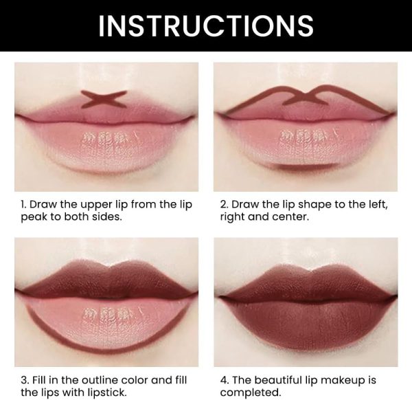 evpct 3Pcs Matte Lip Liner and Lipstick Combo Set Kit for Women, DNM Magic Lipstick 24 Hours Original Lip Liner Makeup Stain Gloss Plumper Long Lasting Waterproof and Smudge Proof labial,31#32#33 - Image 4