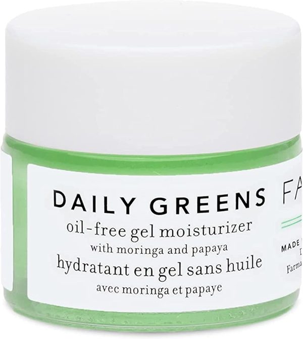 Farmacy Daily Greens Oil Free Gel Face Moisturizer - Daily Facial Moisturizing Cream with Hyaluronic Acid - New Fragrance-Free Formula, Trial Size 8ml