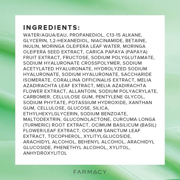 Farmacy Daily Greens Oil Free Gel Face Moisturizer - Daily Facial Moisturizing Cream with Hyaluronic Acid - New Fragrance-Free Formula, Trial Size 8ml - Image 7