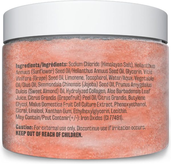 Himalayan Salt Scrub Face Foot & Body Exfoliator Infused with Collagen and Stem Cell Natural Exfoliating Salt Body Scrub for Toning Cellulite Skin Care by M3 Naturals - Image 2