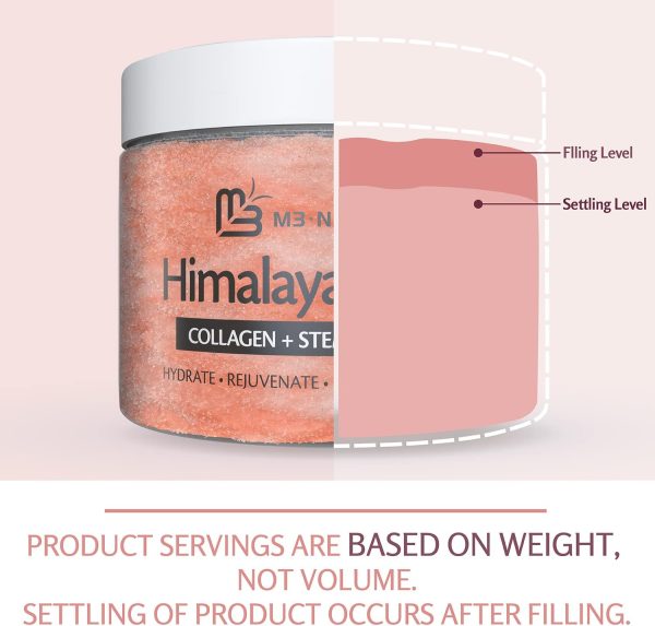 Himalayan Salt Scrub Face Foot & Body Exfoliator Infused with Collagen and Stem Cell Natural Exfoliating Salt Body Scrub for Toning Cellulite Skin Care by M3 Naturals - Image 4