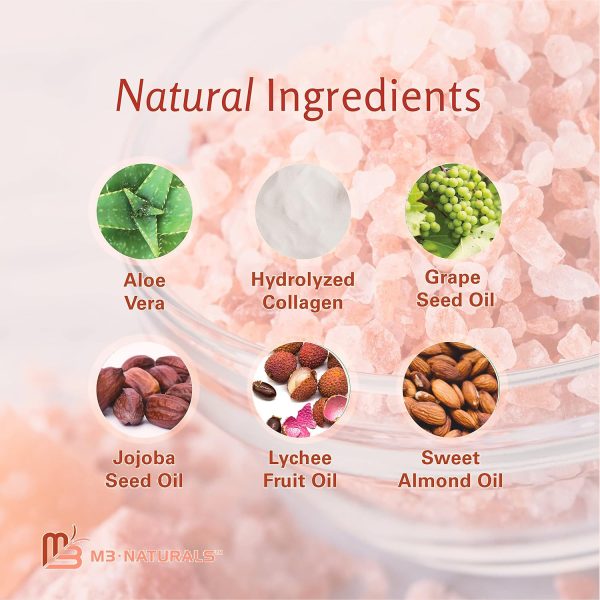 Himalayan Salt Scrub Face Foot & Body Exfoliator Infused with Collagen and Stem Cell Natural Exfoliating Salt Body Scrub for Toning Cellulite Skin Care by M3 Naturals - Image 5