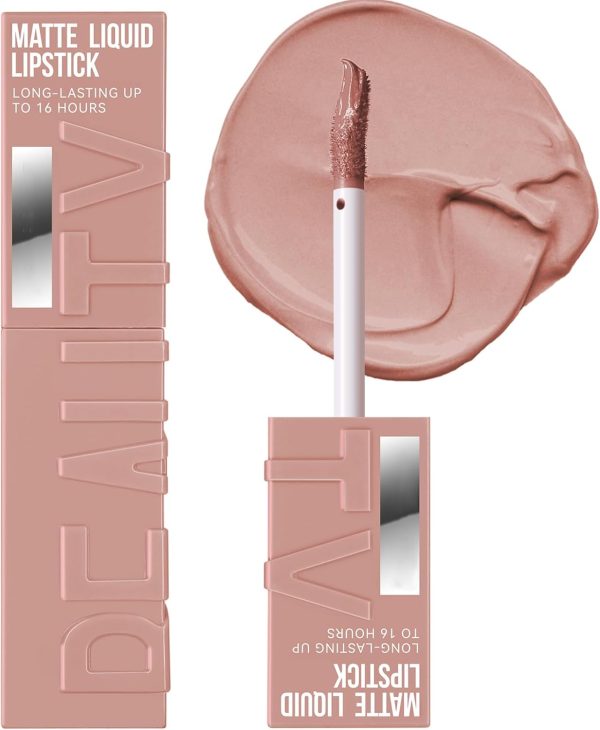 Liquid Matte Lipstick, Smudge Proof Lipstick, Nude Lipstick, Waterproof Long Lasting Creamy Lip Gloss for Women, No Sticky Lip Stick, Neutral Lipstick for Girls
