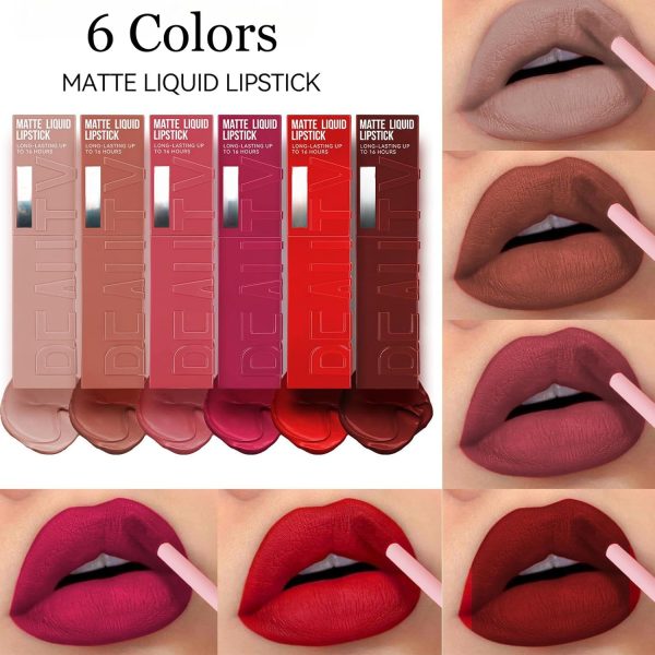 Liquid Matte Lipstick, Smudge Proof Lipstick, Nude Lipstick, Waterproof Long Lasting Creamy Lip Gloss for Women, No Sticky Lip Stick, Neutral Lipstick for Girls - Image 5