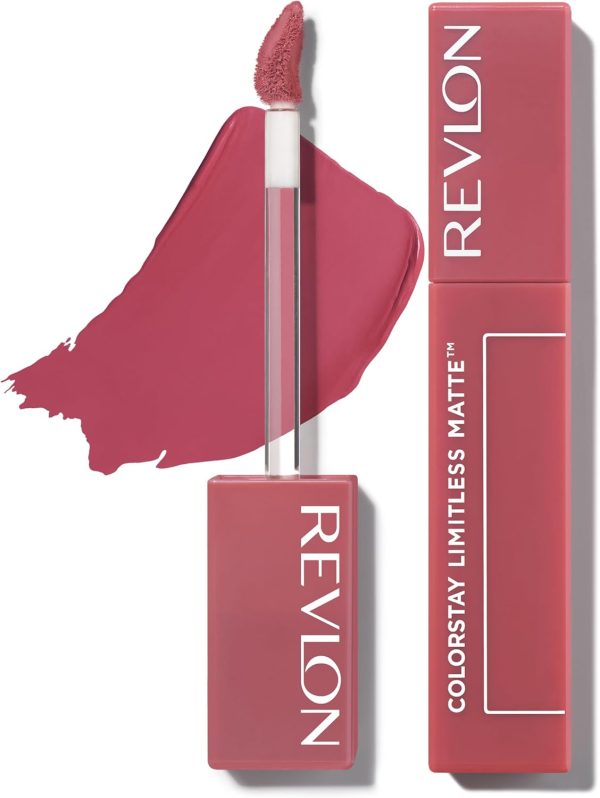 REVLON Lipstick, ColorStay Limitless Matte Liquid Lipstick, Vegan Formula, No-Budge Matte, Longwear Lipstick, Long Lasting, Lightweight/Comfortable, Waterproof, 006 Manifest, 0.17 fl oz