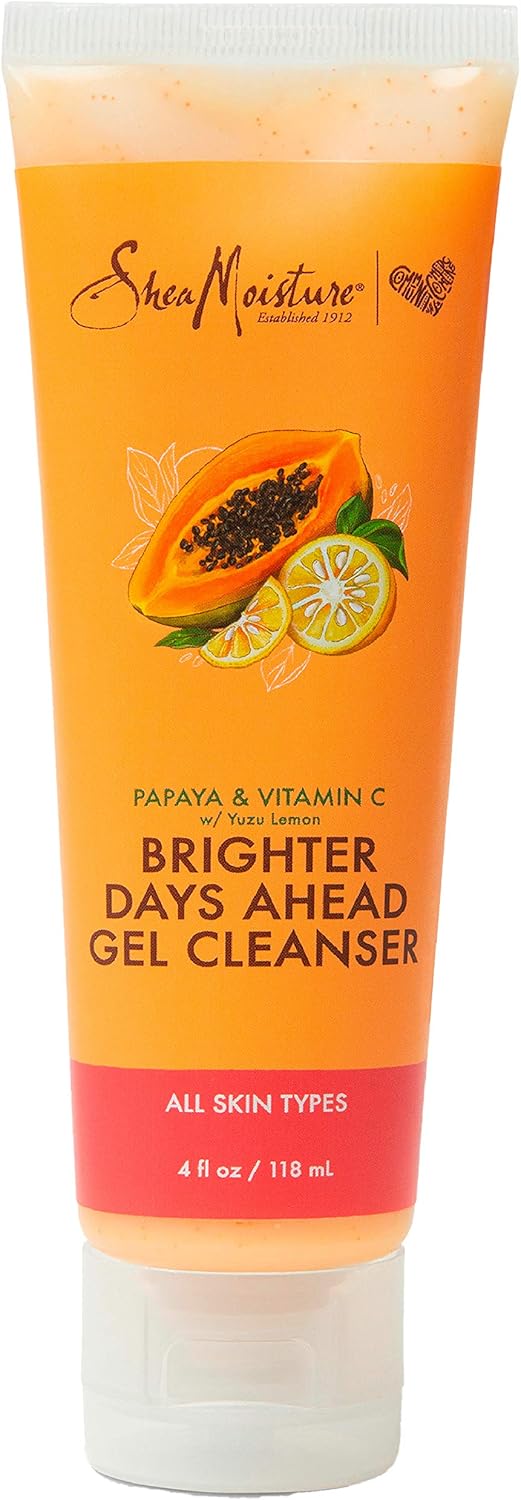 Sheamoisture Gel Cleanser For Dull, Uneven Skin Tone Papaya and Vitamin C Face Cleanser For Uneven Skin Tone 4 oz